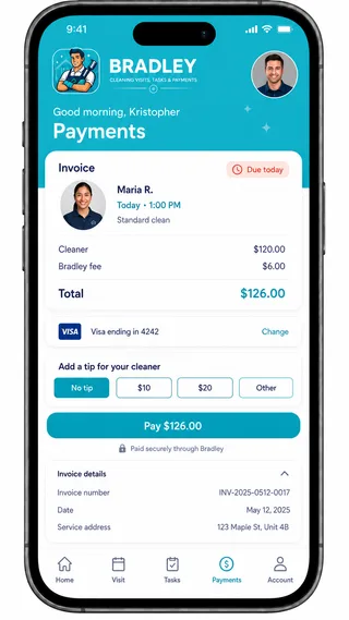 Invoice payment with fee breakdown